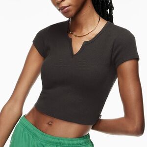Aritzia TNA Waffle Notch Tshirt